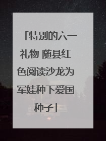 特别的六一礼物 随县红色阅读沙龙为军娃种下爱国种子